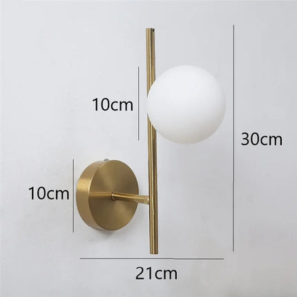 Modern Dual-Globe Wall Light with Gold Finish | Ambient Illumination for Contemporary Spaces