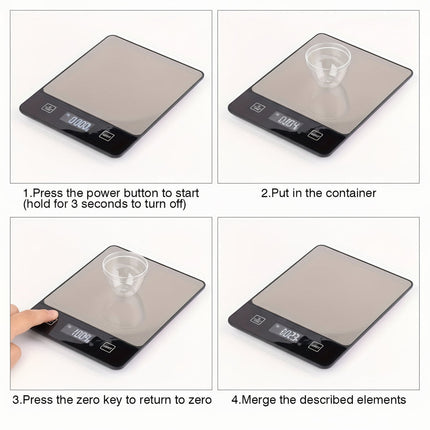 Digital Kitchen Scale with Stainless Steel Surface for Precise Food Weighing | 22 lb Capacity for Cooking and Baking