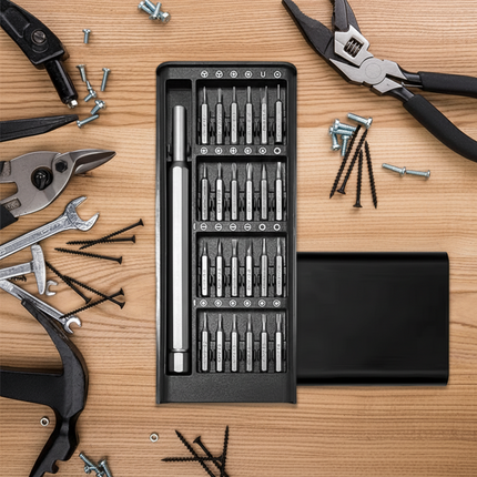 Precision Screwdriver Set with Magnetic Bits & Rotating Cap | 24-in-1 Tool for Accurate Electronics Repair