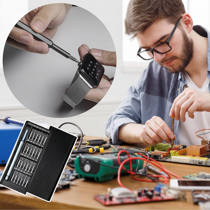 Precision Screwdriver Set with Magnetic Bits & Rotating Cap | 24-in-1 Tool for Accurate Electronics Repair