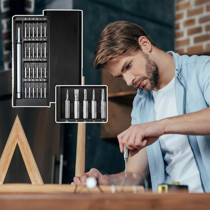 Precision Screwdriver Set with Magnetic Bits & Rotating Cap | 24-in-1 Tool for Accurate Electronics Repair
