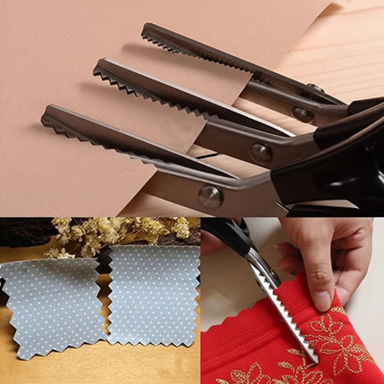 Pinking Shears Fabric Scissors with Stainless Steel Blades | Ergonomic Design for Clean Decorative Cutting