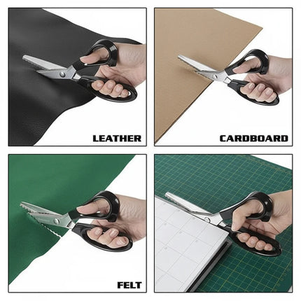 Pinking Shears Fabric Scissors with Stainless Steel Blades | Ergonomic Design for Clean Decorative Cutting