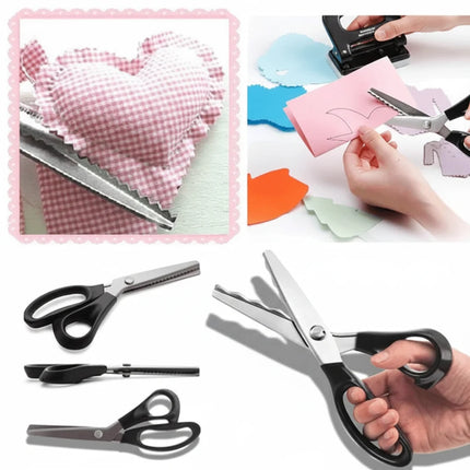 Pinking Shears Fabric Scissors with Stainless Steel Blades | Ergonomic Design for Clean Decorative Cutting