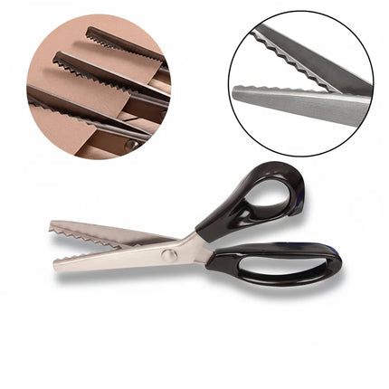Pinking Shears Fabric Scissors with Stainless Steel Blades | Ergonomic Design for Clean Decorative Cutting