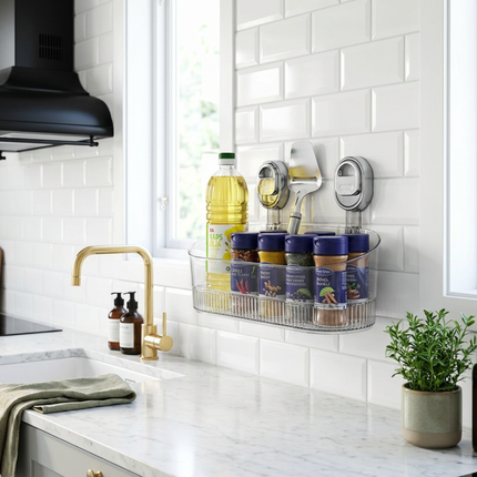 Adhesive Wall Shelf with No-Drill Installation | Durable Storage for Kitchen and Bathroom Organization