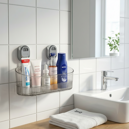 Adhesive Wall Shelf with No-Drill Installation | Durable Storage for Kitchen and Bathroom Organization