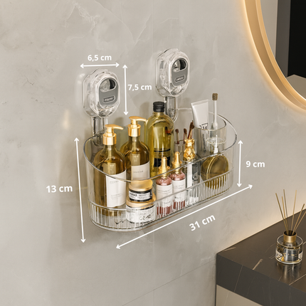 Adhesive Wall Shelf with No-Drill Installation | Durable Storage for Kitchen and Bathroom Organization