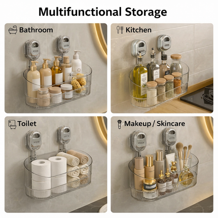 Adhesive Wall Shelf with No-Drill Installation | Durable Storage for Kitchen and Bathroom Organization