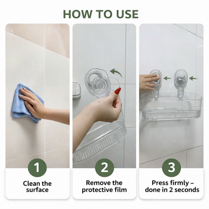 Adhesive Wall Shelf with No-Drill Installation | Durable Storage for Kitchen and Bathroom Organization