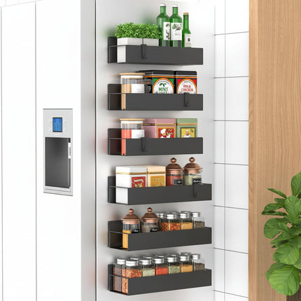 Magnetic Spice Rack Organizer for Refrigerator with Strong Hold | Space-Saving Kitchen Storage for Easy Access