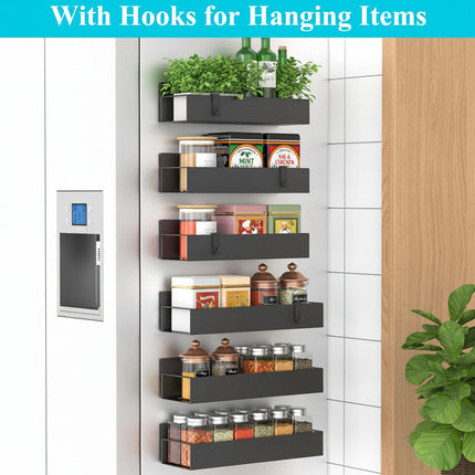 Magnetic Spice Rack Organizer for Refrigerator with Strong Hold | Space-Saving Kitchen Storage for Easy Access