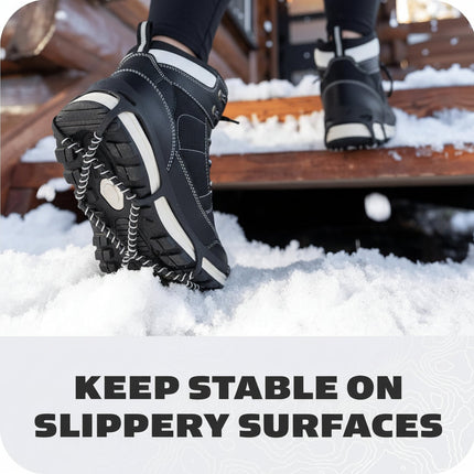 Ice Cleats for Shoes with Steel Coil Traction | Anti-Slip Grips for Winter Safety on Ice and Snow