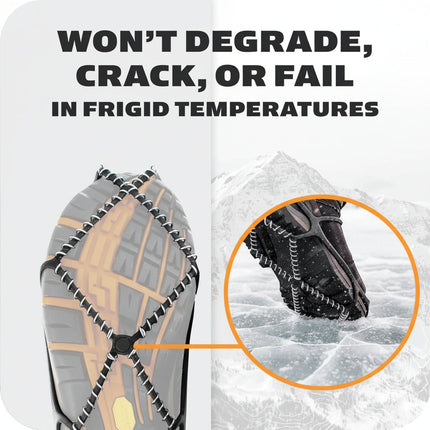 Ice Cleats for Shoes with Steel Coil Traction | Anti-Slip Grips for Winter Safety on Ice and Snow