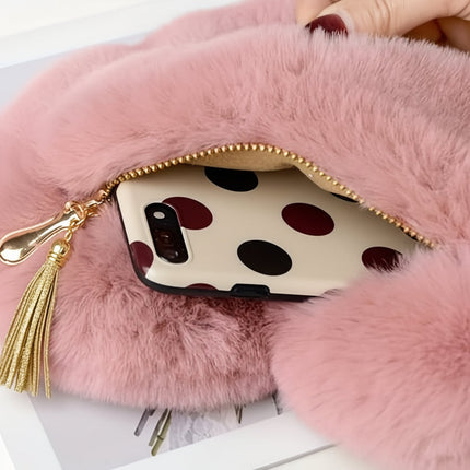 Faux Fur Heart Shoulder Bag with Zipper Closure | Soft Crossbody Purse for Everyday Style