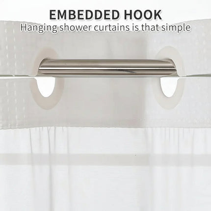 Hookless Shower Curtain Set with Double Layer Waffle Design | Modern Geometric Look for Easy Bathroom Setup