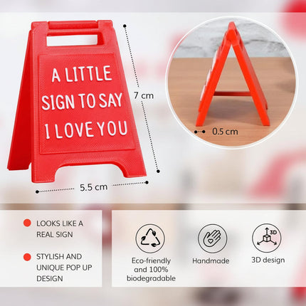 Romantic Table Sign with Clear Love Message | Durable Home Decor for Sweet Sentiments