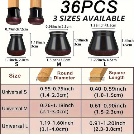 Silicone Chair Leg Floor Protectors for Scratch-Free Floors | Durable Caps for Noise Reduction and Easy Movement