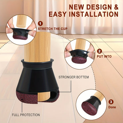 Silicone Chair Leg Floor Protectors for Scratch-Free Floors | Durable Caps for Noise Reduction and Easy Movement