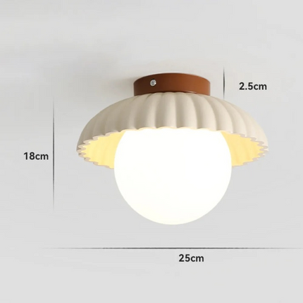 Iron Flush Mount Ceiling Light with Frosted Glass Globe | Modern Design for Warm Ambient Illumination