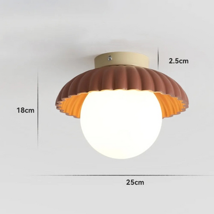 Iron Flush Mount Ceiling Light with Frosted Glass Globe | Modern Design for Warm Ambient Illumination