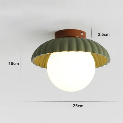 Iron Flush Mount Ceiling Light with Frosted Glass Globe | Modern Design for Warm Ambient Illumination