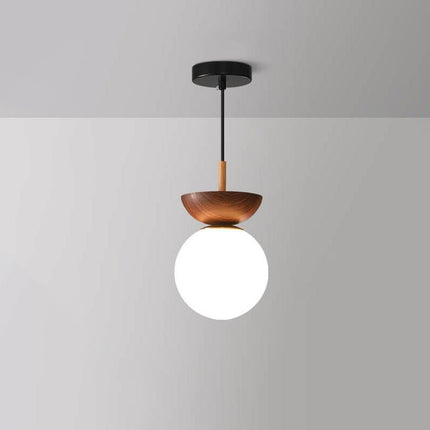 Japanese Style Ceiling Light with Warm LED Glow | Minimalist Wood and Glass Design for Tranquil Home Ambience