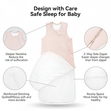 Bamboo Baby Sleep Sack with Two-Way Zipper | Breathable Wearable Blanket for Comfortable and Safe Sleep