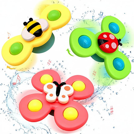 Baby Suction Spinner Sensory Toy with Strong Suction | Engaging Motor Skills Development for Bath & High Chair Play