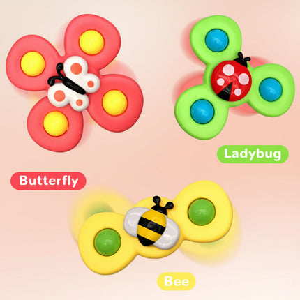 Baby Suction Spinner Sensory Toy with Strong Suction | Engaging Motor Skills Development for Bath & High Chair Play