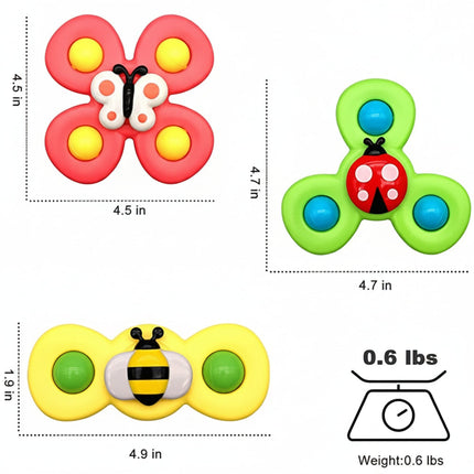 Baby Suction Spinner Sensory Toy with Strong Suction | Engaging Motor Skills Development for Bath & High Chair Play