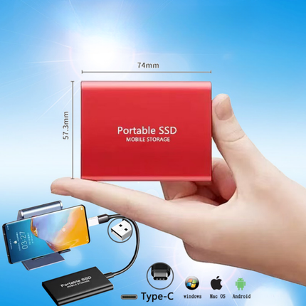 512GB Portable SSD External Drive with Fast Transfer Speed | Compact USB-C Storage for Photos and Videos