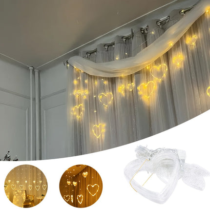 LED Heart String Lights for Indoor Decoration with Battery Power | Romantic Warm Glow for Bedrooms and Parties