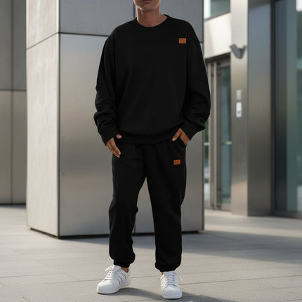 Men's Casual Crew Neck Sweatshirt with Slight Stretch | Comfortable Pullover for Spring and Fall Wear