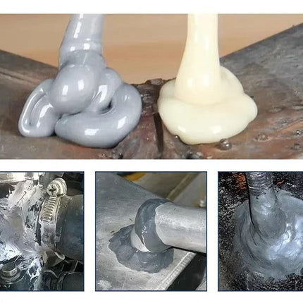 Metal Repair Adhesive for Leaks and Cracks, No Weld Glue for Pipes, Faucets and Tools, Seals in Minutes