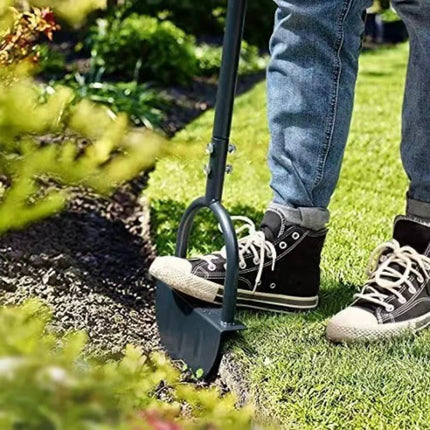 Manual Lawn Edger, Half Moon Edger with Serrated Steel Blade