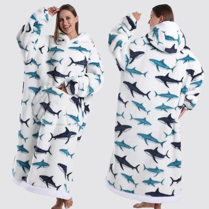 Oversized Blanket Hoodie with Large Hood | Comfortable Wearable Blanket for Home and Outdoor Relaxation