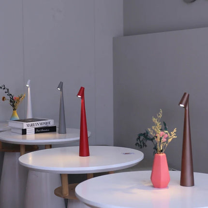 LED Table Lamp with Touch Dimming & USB Rechargeable Battery | Modern Minimalist Lighting for Home Decor