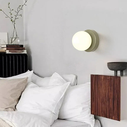 Macaron LED Wall Lamp with Frosted Glass Globe | Modern Ambient Lighting for Stylish Interiors
