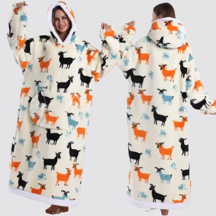 Oversized Blanket Hoodie with Large Hood | Comfortable Wearable Blanket for Home and Outdoor Relaxation