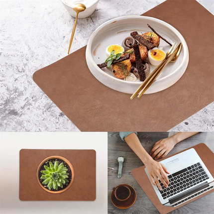 Double-Sided Faux Leather Placemats with Heat Resistance | Waterproof & Elegant Design for Dining Tables