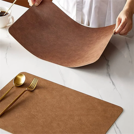 Double-Sided Faux Leather Placemats with Heat Resistance | Waterproof & Elegant Design for Dining Tables