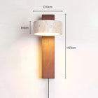 Modern Wall Sconces for Bedroom, Travertine Stone Sconce Lamp with Pull Chain, Headboard Reading Light, Wood Wall Light_04