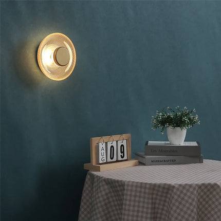 Textured Glass Wall Lamp with Integrated LED | Modern Ambient Lighting for Stylish Interiors