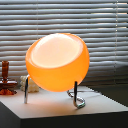Bauhaus Table Lamp with Handcrafted Glass Shade | Retro Nordic Design for Warm Ambient Lighting