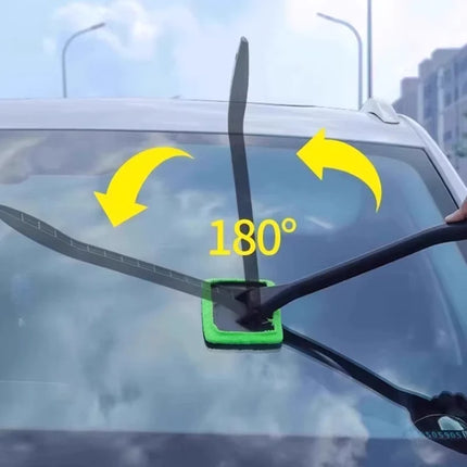 Microfiber Windshield Cleaner Tool with Extra-Long Handle | Streak-Free Shine for Safe Driving