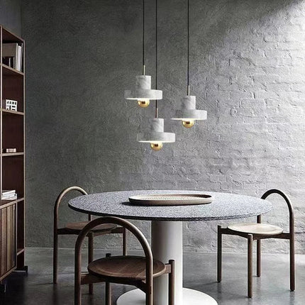 Natural Marble Pendant Lamp with Sculptural Design | Unique Postmodern Lighting for Luxurious Ambiance