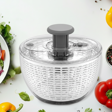 Manual Pump Salad Spinner with Non-Slip Base | Quick Vegetable Drying for Fresh Meals