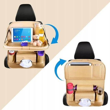 Backseat Car Organizer with Foldable Tray Table, Tablet Holder, Bottle Holders and Storage Compartments, 5 Colours