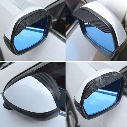 Car Mirror Rain Guard Visor with Peel and Stick Adhesive Backing for Side Mirrors, No Tools Needed to Fit